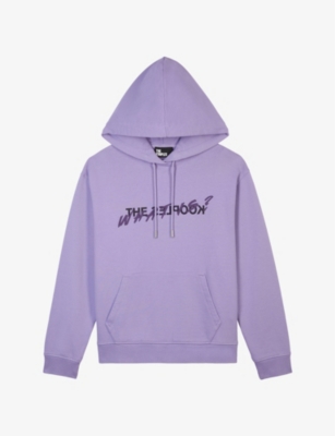 The Kooples Womens Light Purple Logo-print Relaxed-fit Cotton Hoody