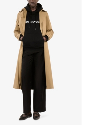 The Kooples Womens Black Logo-embroidered Kangaroo-pocket Cotton-jersey Hoody In Black