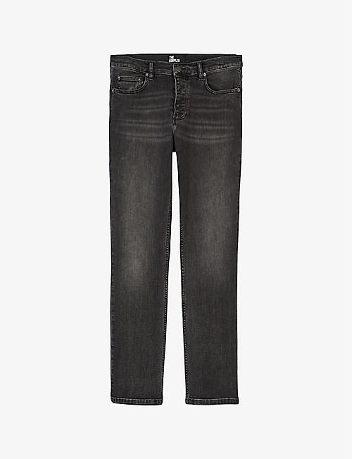 THE KOOPLES: Faded-wash slim-fit straight-leg stretch-denim jeans