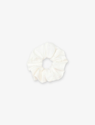 Sandro Womens  Satin-texture Elasticated Woven Scrunch In Naturels