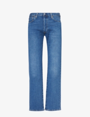 Shop Levi's Levis Men's Best Of Love 501 Straight-leg Mid-rise Stretch-denim Jeans