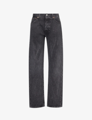 LEVIS: 501 faded-wash straight-leg regular-fit jeans