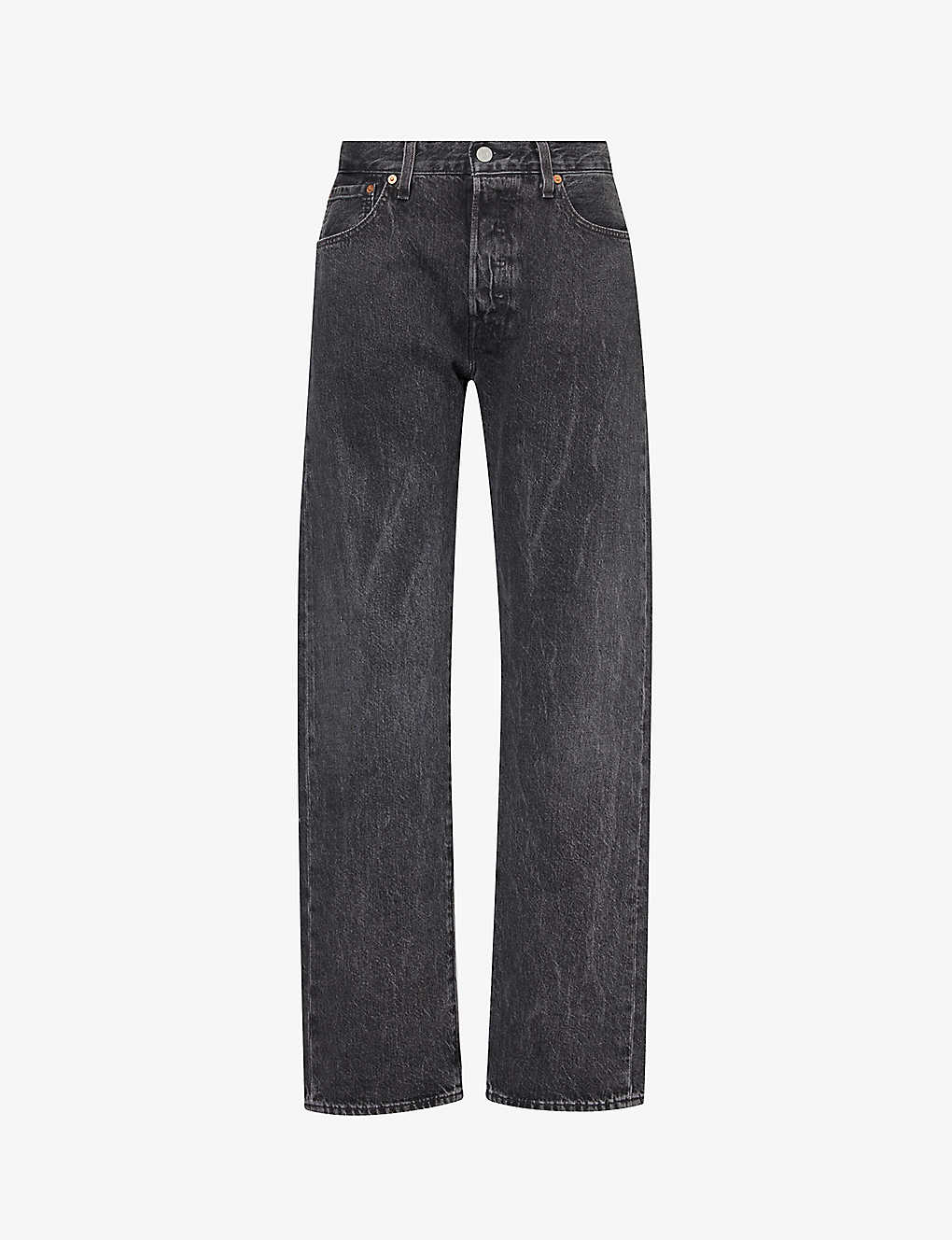 Shop Levi's 501 Faded-wash Straight-leg Regular-fit Jeans In Crash Courses