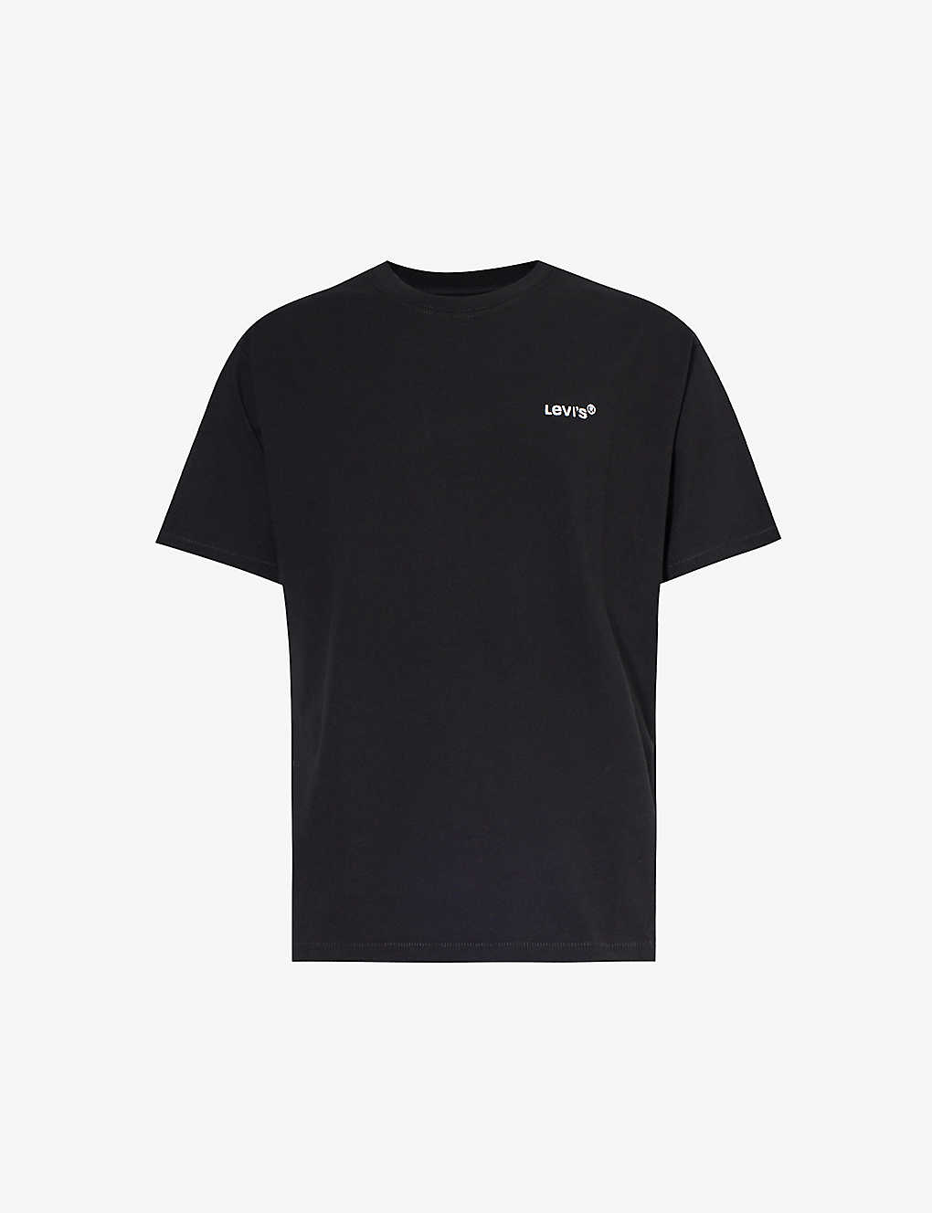 Levi's Brand-embroidered Crewneck Cotton-jersey T-shirt In Black
