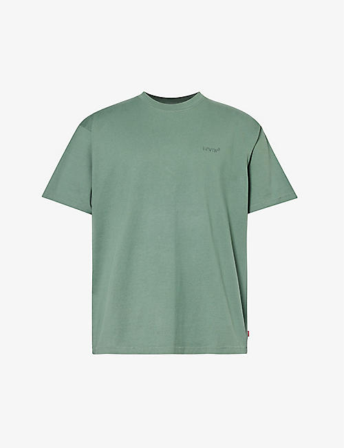 LEVIS: Brand-embroidered crewneck cotton-jersey T-shirt