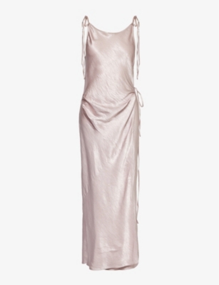 Acne Studios Purple Wrap Maxi Dress In Light Lilac Purple