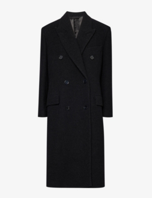 Acne Studios Womens Black Ojama Peak-lapel Wool-blend Coat