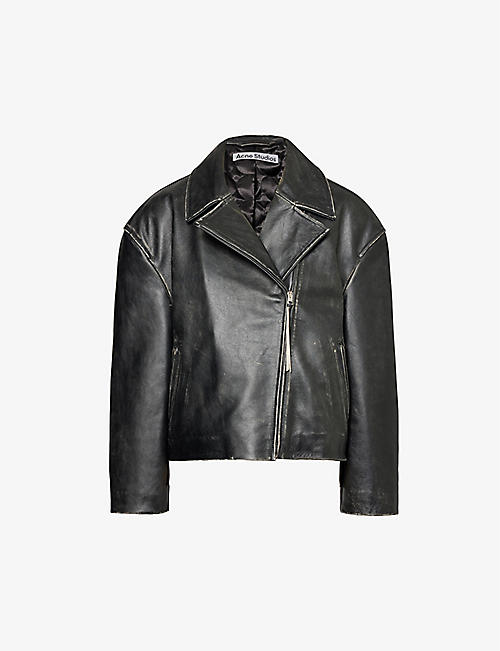 ACNE STUDIOS: Lilket distressed leather jacket