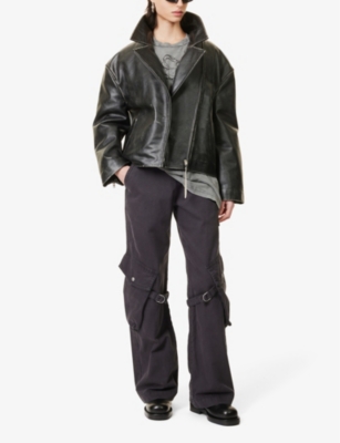 ACNE STUDIOS: Potina wide-leg high-rise cotton-canvas trousers