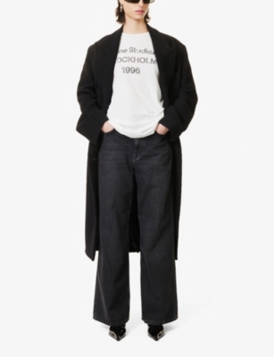 Shop Acne Studios Women's Black 2022 Wide-leg High-rise Relaxed-fit Jeans