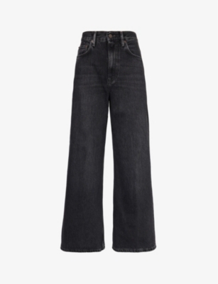 Shop Acne Studios Women's Black 2022 Wide-leg High-rise Relaxed-fit Jeans