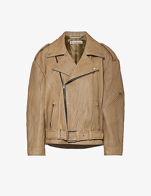 ACNE STUDIOS: Linor relaxed-fit leather biker jacket