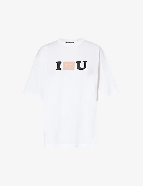 ACNE STUDIOS: I Face U logo-print cotton-jersey T-shirt