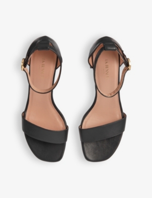 Lk Bennett Womens Bla-black Nanette Block-heel Leather Sandals In Bla-black