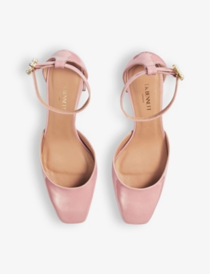 Shop Lk Bennett Darling Patent-leather Heeled Sandals In Pin-blush