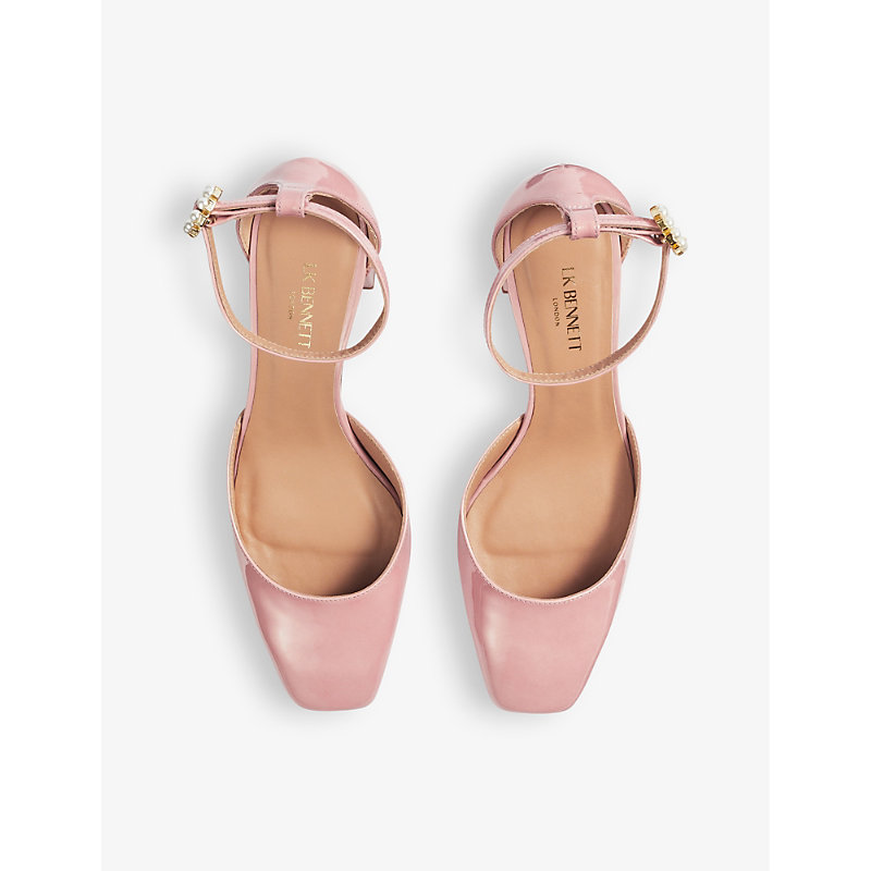 Shop Lk Bennett Women's Pin-blush Darling Patent-leather Heeled Sandals