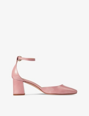 Shop Lk Bennett Darling Patent-leather Heeled Sandals In Pin-blush