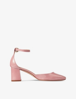 Shop Lk Bennett Women's Pin-blush Darling Patent-leather Heeled Sandals