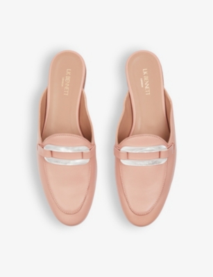 Shop Lk Bennett Women's Pin-pink Evelyn Leather Backless Loafers