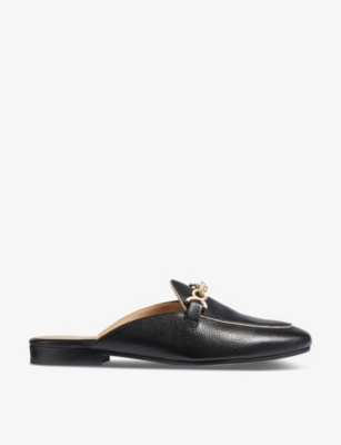 LK BENNETT: Eve snaffle-trim backless leather loafers