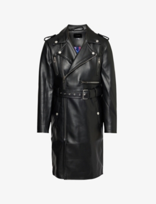 MOTHER: The Long Chopper long-sleeve regular-fit faux-leather jacket