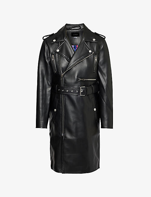 MOTHER: The Long Chopper long-sleeve regular-fit faux-leather jacket