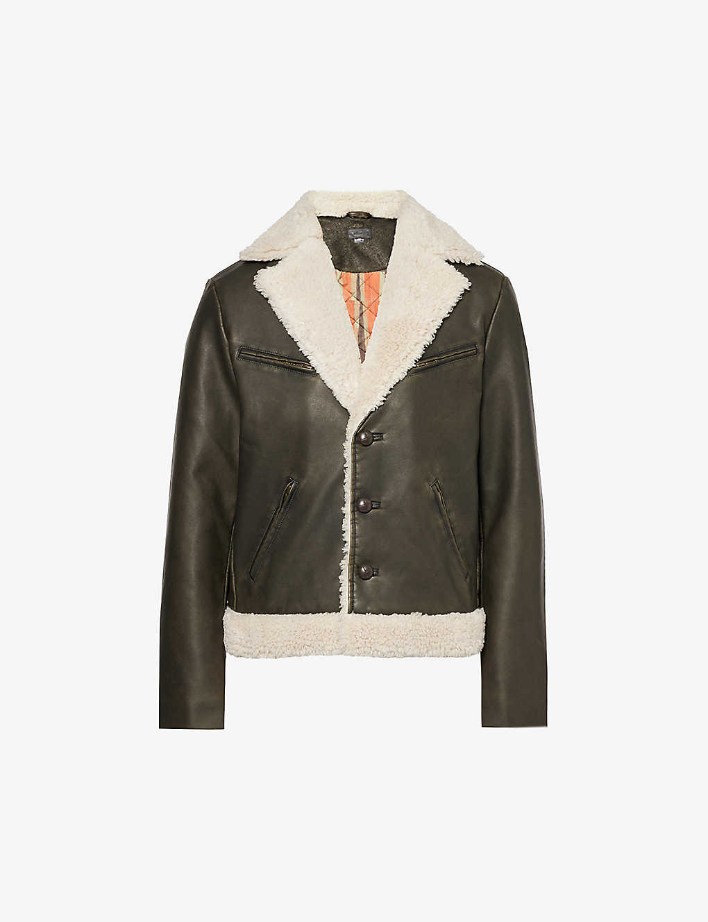 MOTHER THE MILE HIGH NOTCH-LAPEL FAUX-LEATHER JACKET