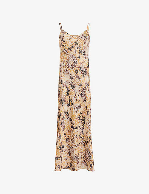ALLSAINTS: Bryony Carmina floral-print recycled-polyester midi dress