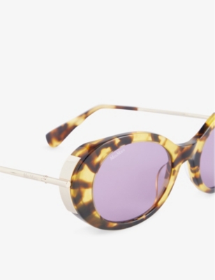 Shop Max Mara Womens Tawny Sand Malibu10 Oval-frame Acetate Sunglasses