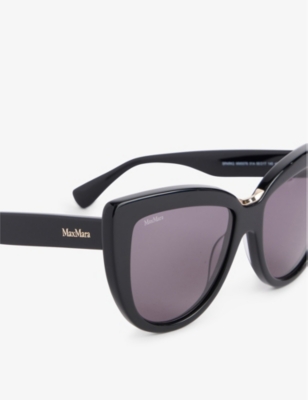 Shop Max Mara Spark2 Mm0076 Cat-eye-frame Acetate Sunglasses In Black