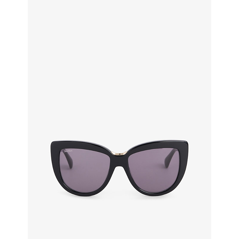 Max Mara Womens Black Spark2 Mm0076 Cat-eye-frame Acetate Sunglasses