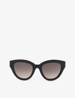 MAX MARA: Branded-temple cat-eye acetate sunglasses
