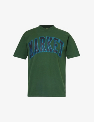 MARKET: Rhinestone-embellished crewneck cotton-jersey T-shirt