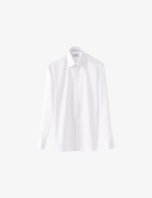 Eton Mens White Long-sleeved Cutaway-collar Cotton Shirt