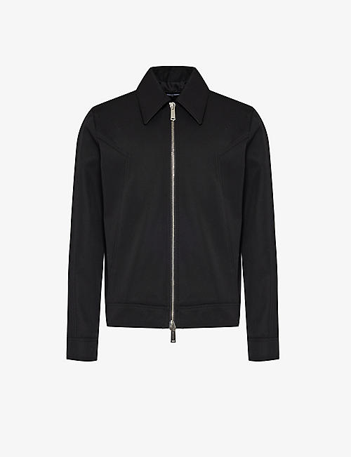 DSQUARED2: Point-collar boxy-fit twill jacket