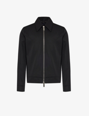 Dsquared2 Mens Black Point-collar Boxy-fit Twill Jacket