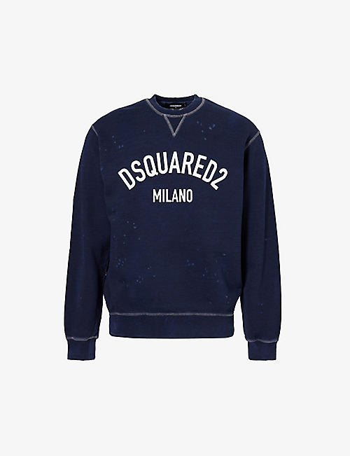 DSQUARED2: Logo text-print cotton-jersey sweatshirt
