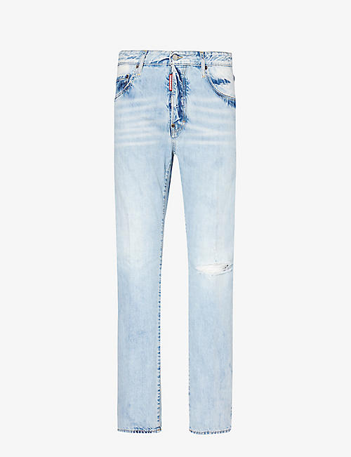 DSQUARED2: Light 642 straight-leg denim jeans