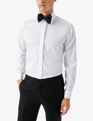 Eton Mens White Cutaway-collar Single-cuff Slim-contemporary-fit Organic-cotton Shirt In White