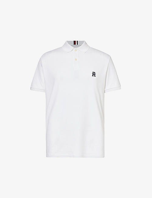 TOMMY HILFIGER: Logo-embroidered short-sleeved polo shirt