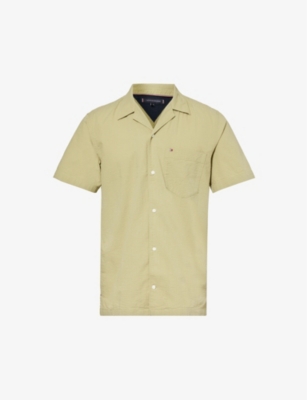 Shop Tommy Hilfiger Men's Faded Olive Logo-print Cotton-jersey T-shirt