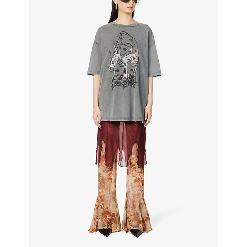 Shop Acne Studios Edra Graphic-print Cotton-jersey T-shirt In Faded Black