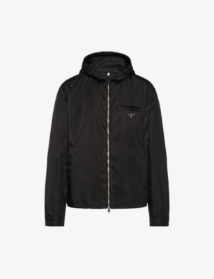 PRADA: Re-Nylon brand-plaque hooded recycled-polyamide jacket