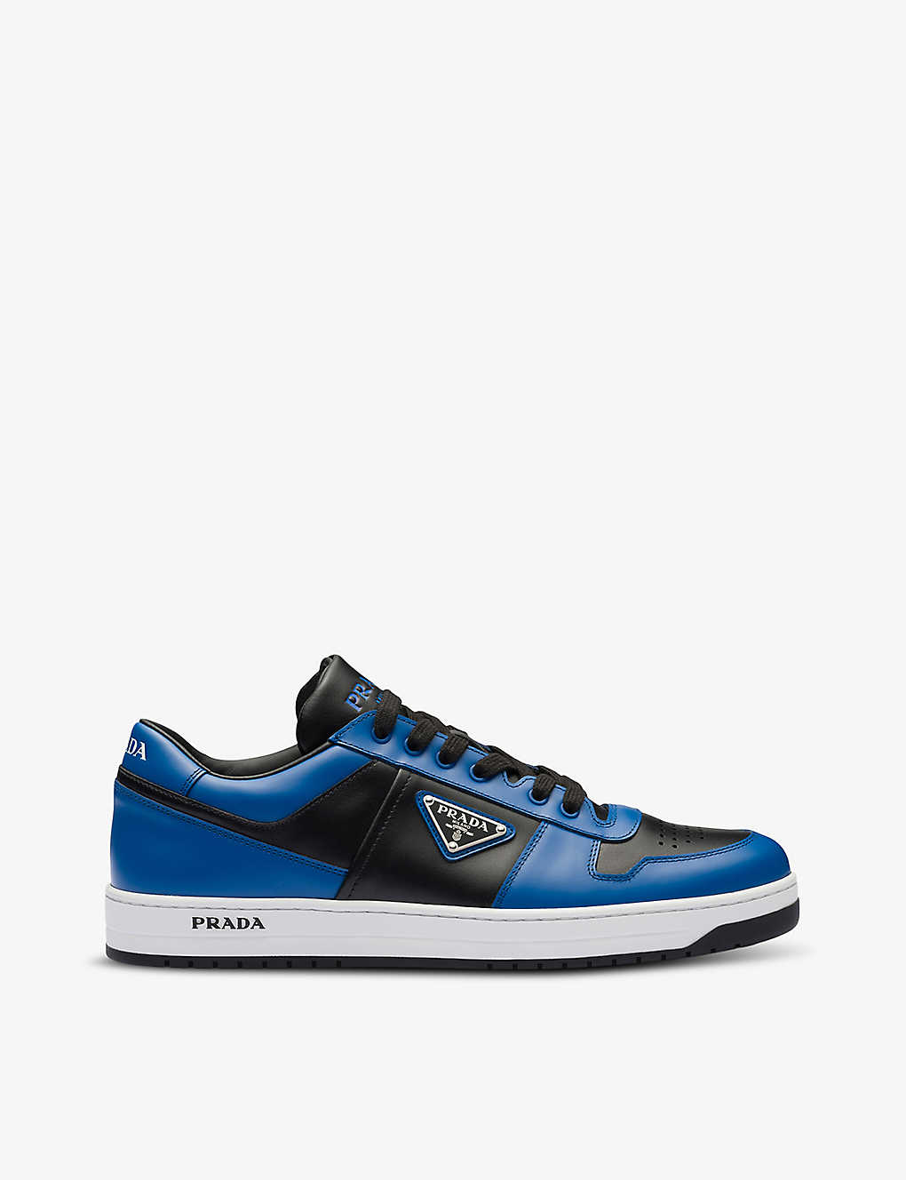 PRADA DOWNTOWN BRAND-PLAQUE LEATHER LOW-TOP TRAINERS