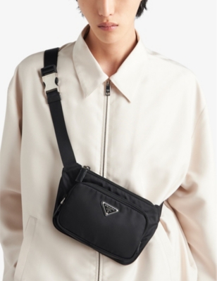 PRADA: Re-Nylon buckled recycled-nylon and leather cross-body bag