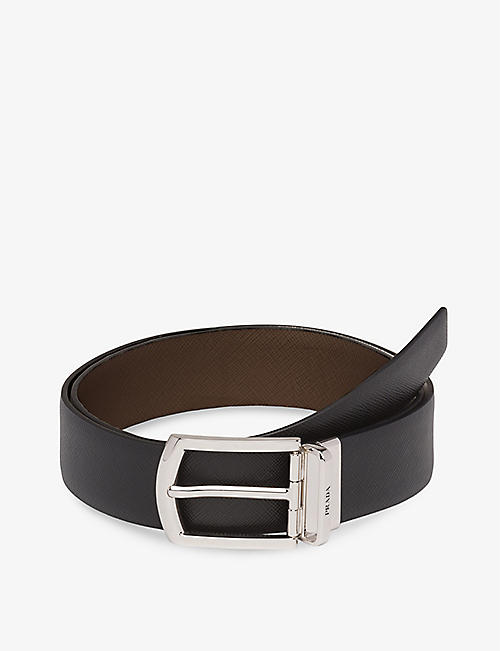 PRADA: Reversible saffiano leather belt