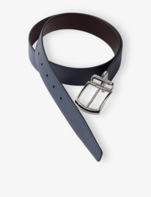 Prada Saffiano Leather Reversible Belt In Brown