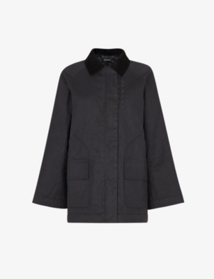 WHISTLES: Fern pathc-pocket wax-cotton jacket