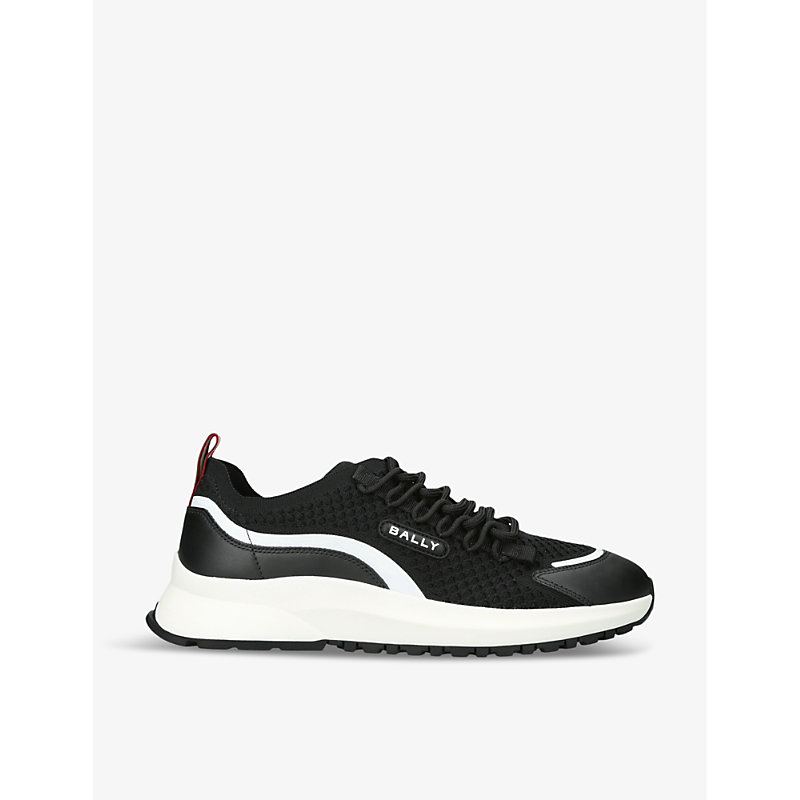 Shop Bally Mens Blk/grey Daryel-t Panelled Knitted Low-top Trainers
