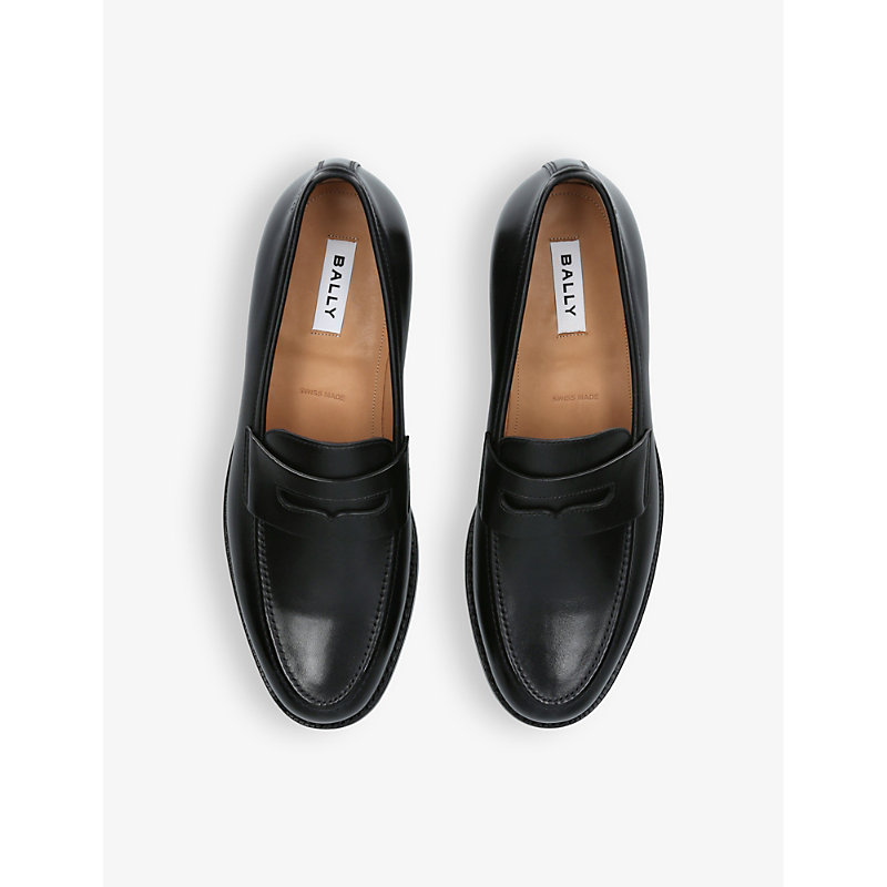 Shop Bally Men's Black Schoenen Panelled Leather Loafers